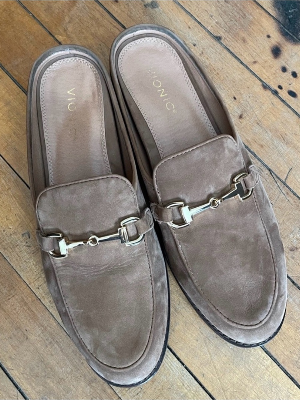 Vionic Brown Suede Mules